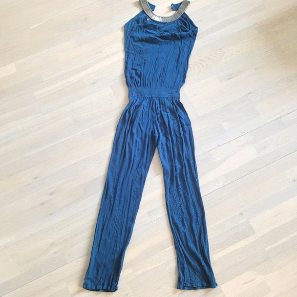 Petrol blue jumpsuit size M - Picture 1 of 6